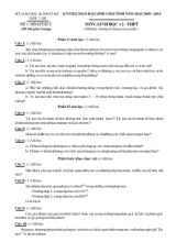 Kỳ thi chọn học sinh giỏi tỉnh năm học 2009 - 2010 môn sinh học 12
